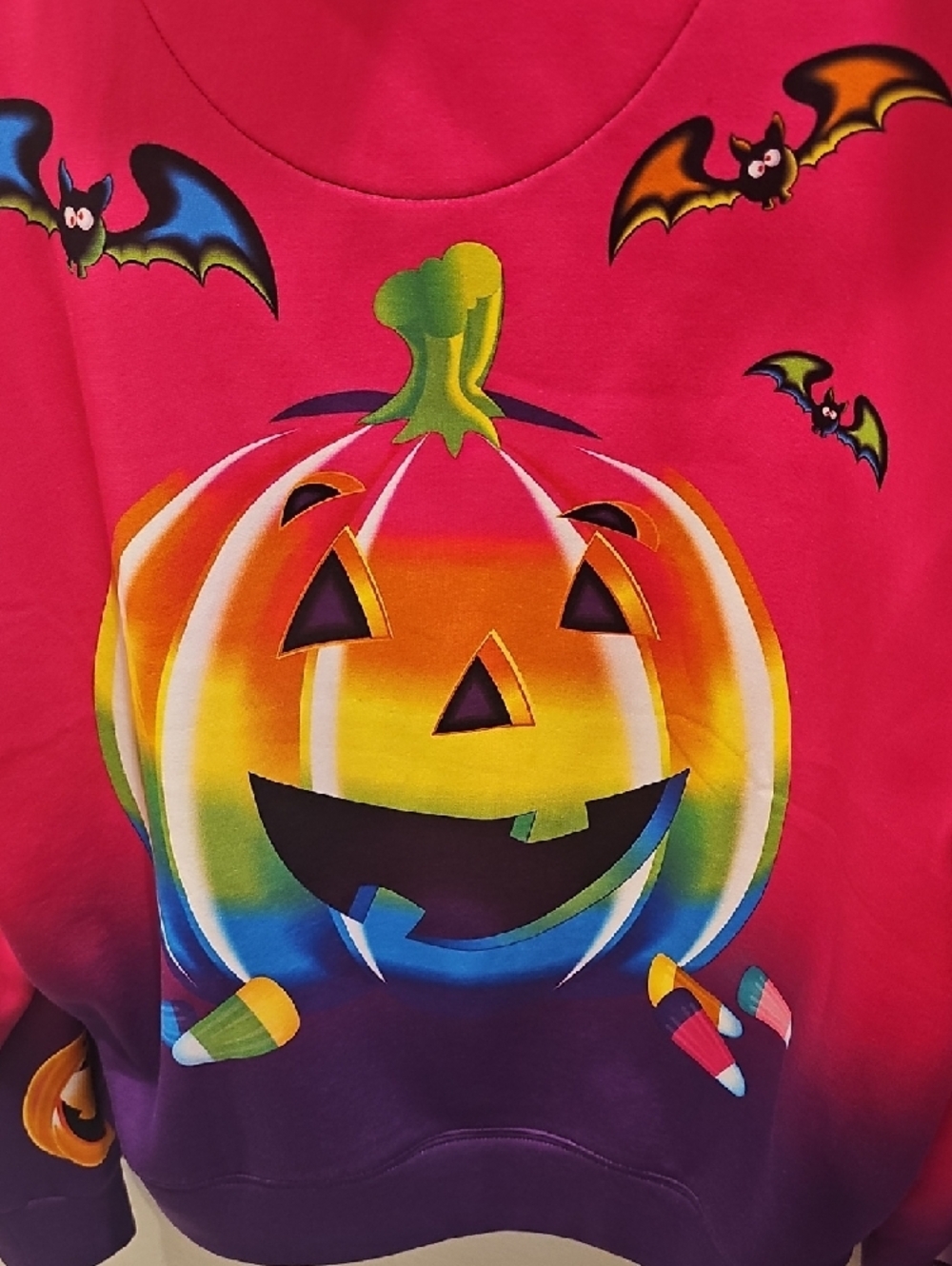 Lisa Frank Pink to Purple Halloween Pullover Hoodie - Picture 4 of 8